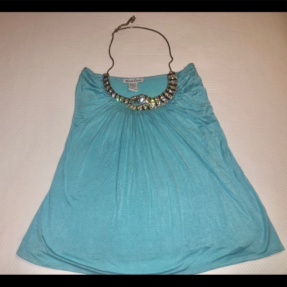 Used Michelle couture top with necklace detail